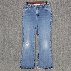 Gap Jeans Womens 10 Ankle Blue Flare Stretch Mid Rise Distressed Denim 30 x 28